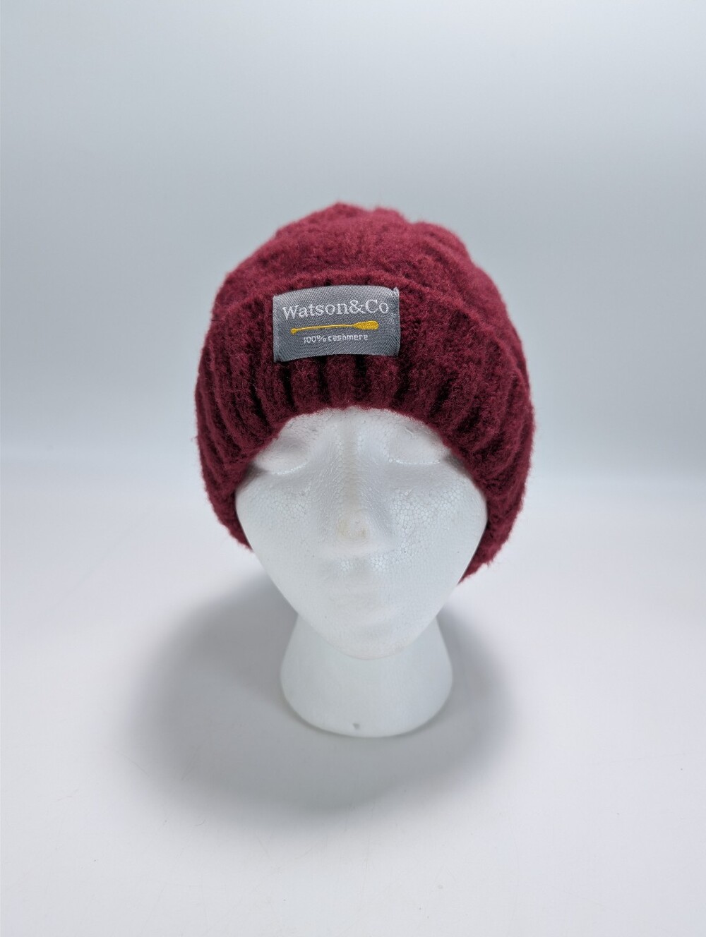 Watson & Co 100% Cashmere Ribbed Knit Beanie